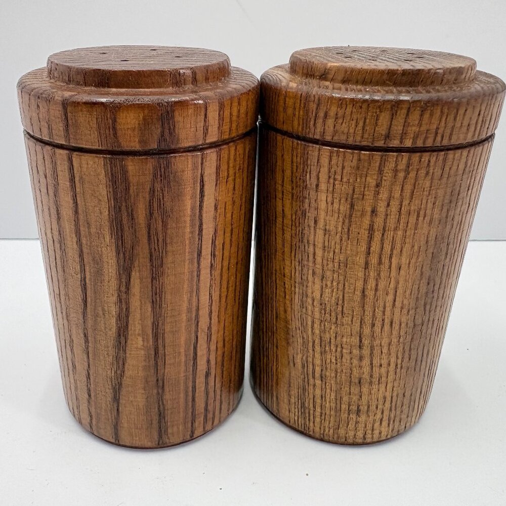 Mid Century Modern Wooden Salt & Papper Shakers